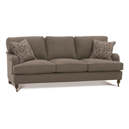 3-Cushion Sofa with Castered Turned Feet